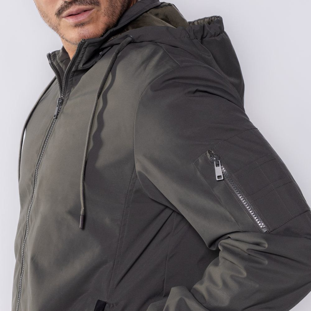 Jaqueta Masculina Bomber Com Capuz Marc Alain