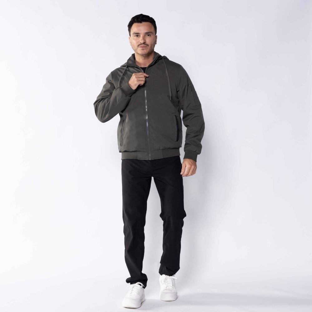 Jaqueta Masculina Bomber Com Capuz Marc Alain