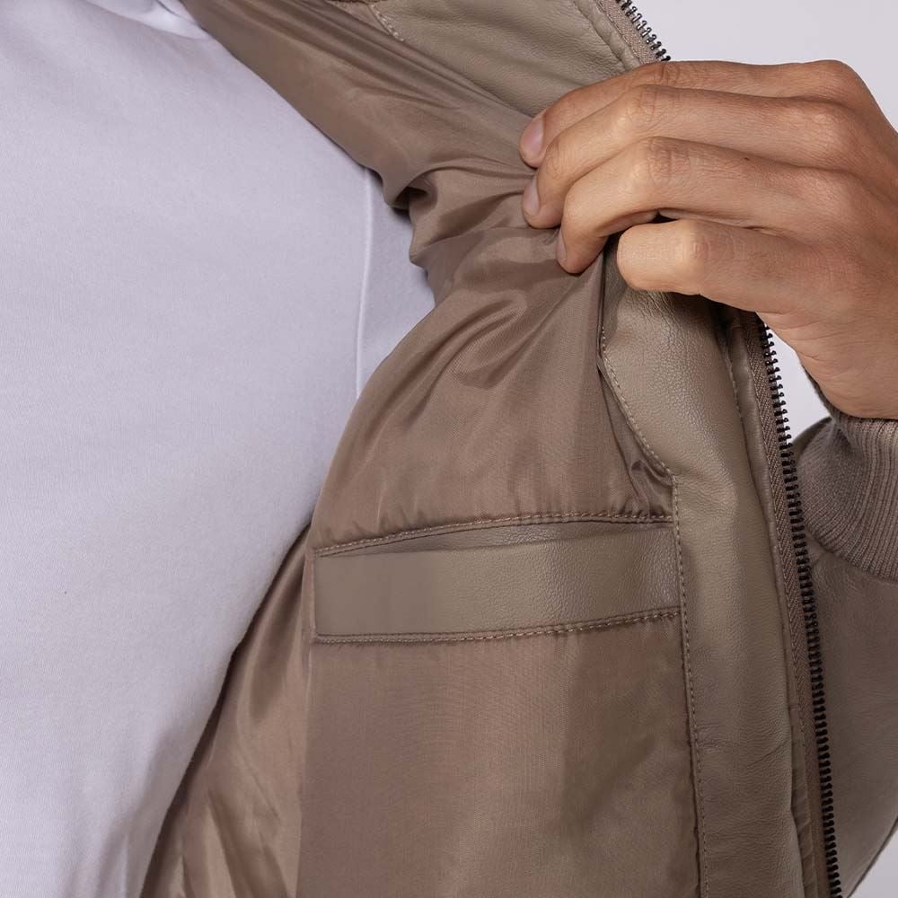 Jaqueta Masculina Bomber Em PU Marc Alain