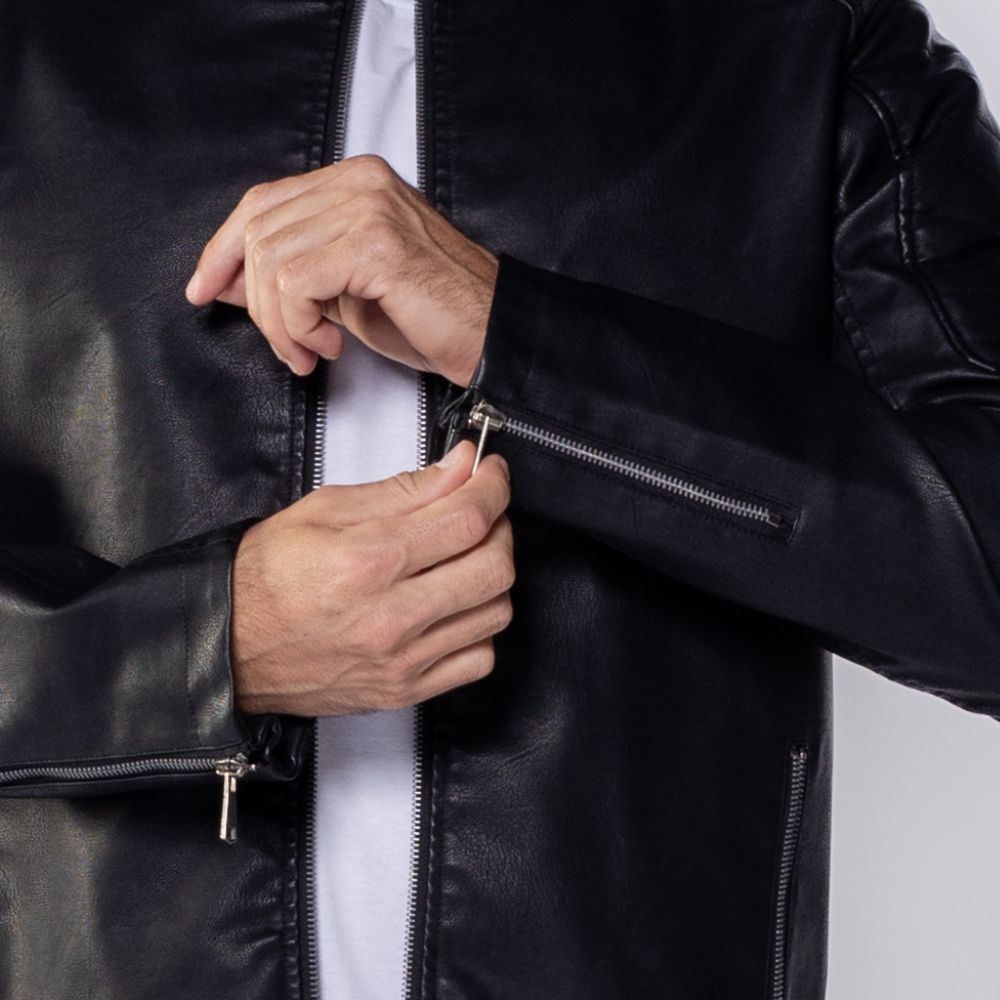 Jaqueta Masculina De Couro Sintético Marc Alain