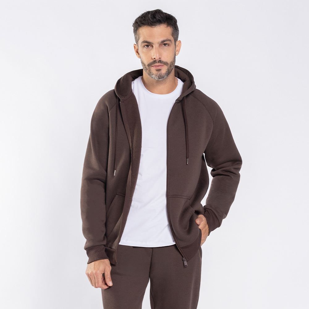 Jaqueta Masculina De Moletom Com Capuz Marc Alain