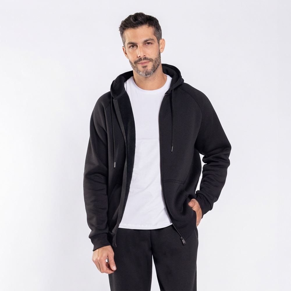 Jaqueta Masculina De Moletom Com Capuz Marc Alain