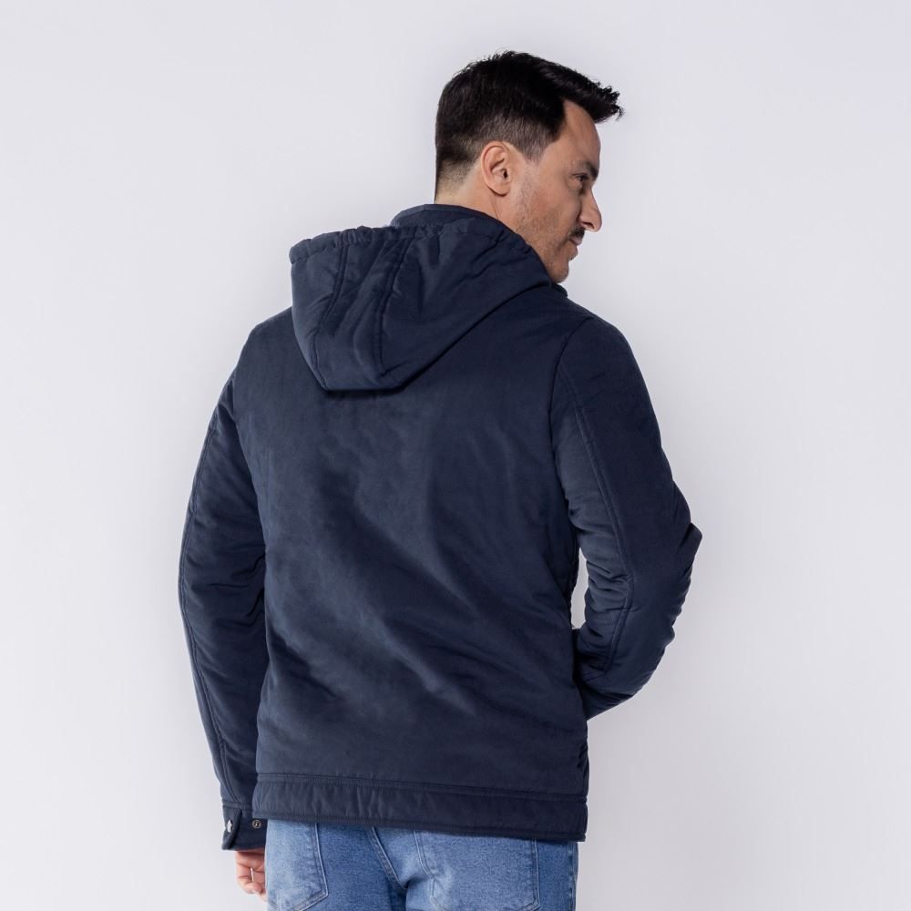 Jaqueta Masculina De Sarja Com Capuz Marc Alain