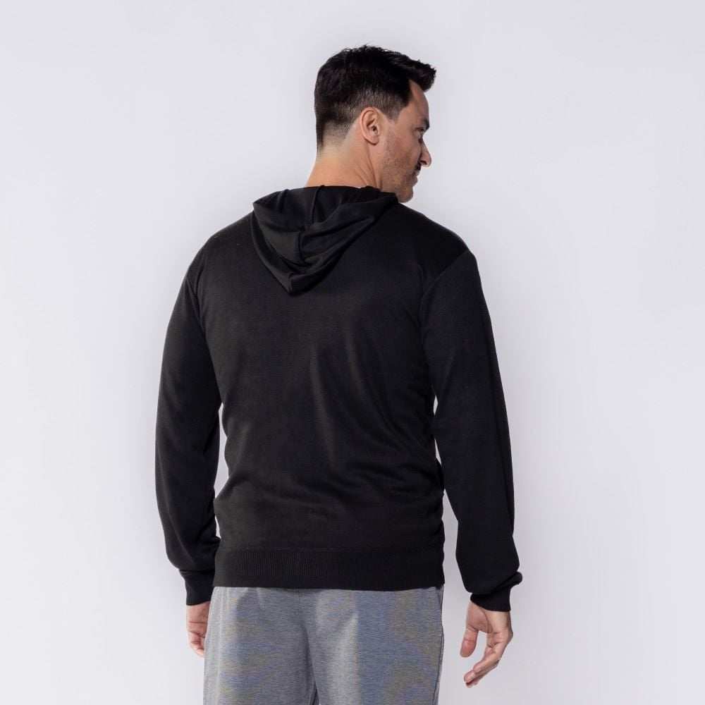 Jaqueta Masculina De Tricot Com Capuz Marc Alain