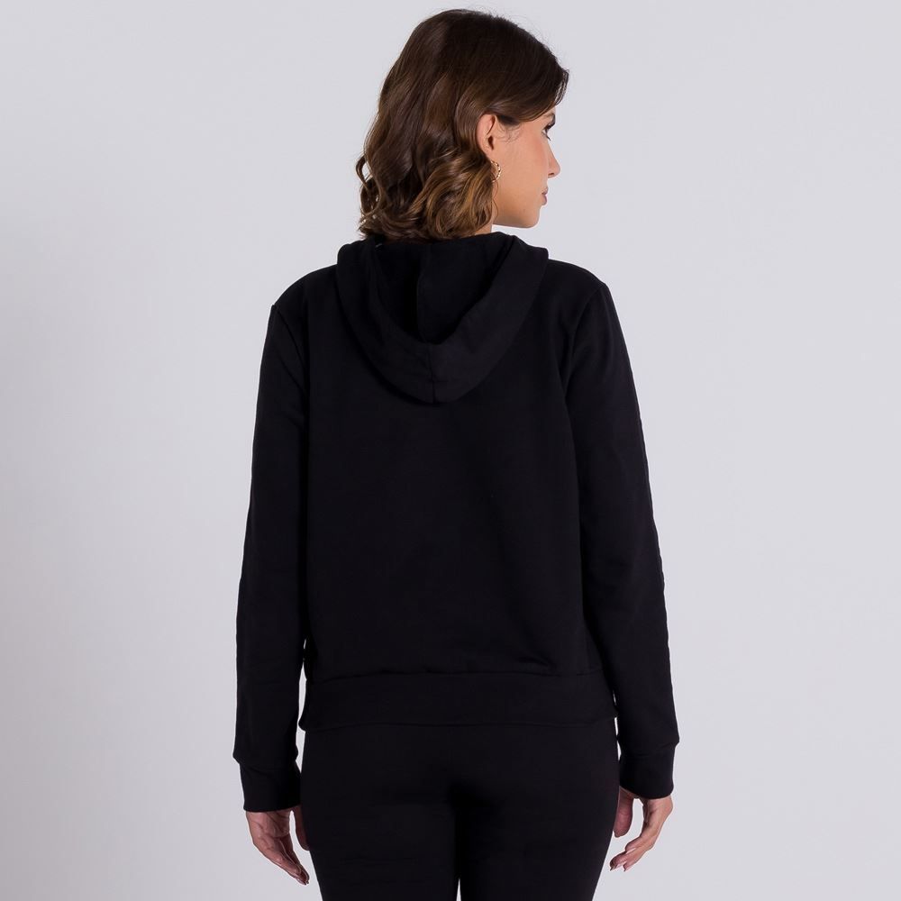 Jaqueta Moletom Básico com Capuz Patrícia Foster