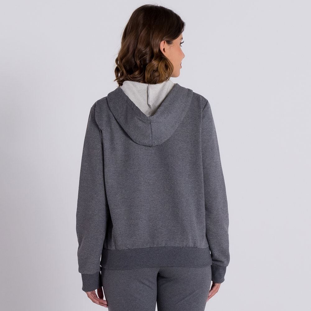 Jaqueta Moletom Básico com Capuz Patrícia Foster