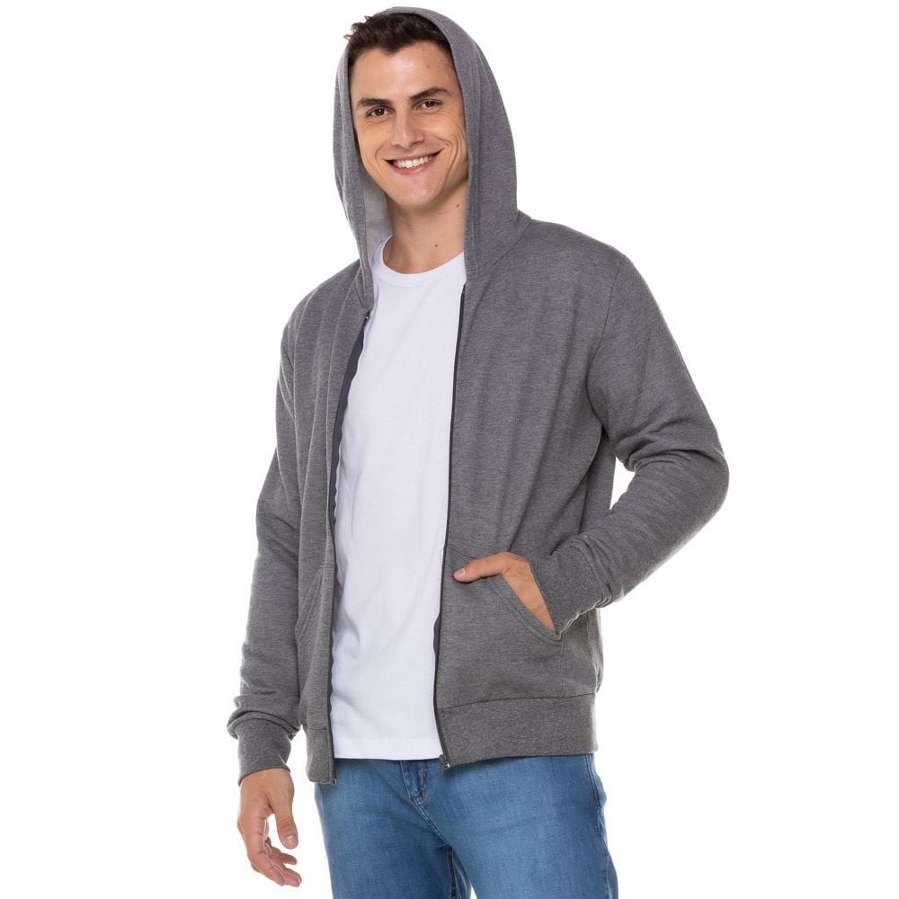 Jaqueta Moletom com Capuz Básica Marc Alain