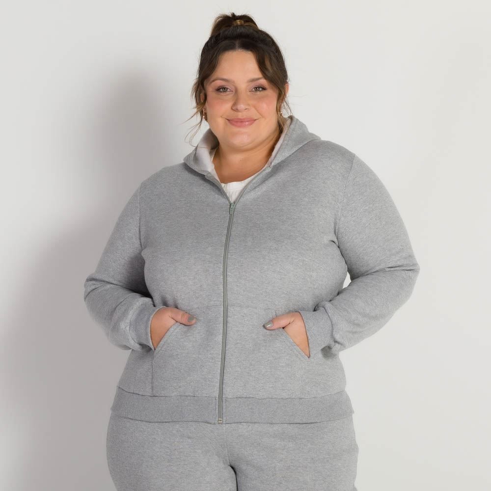 Jaqueta Moletom Plus Size Felpado Patricia Foster Mais