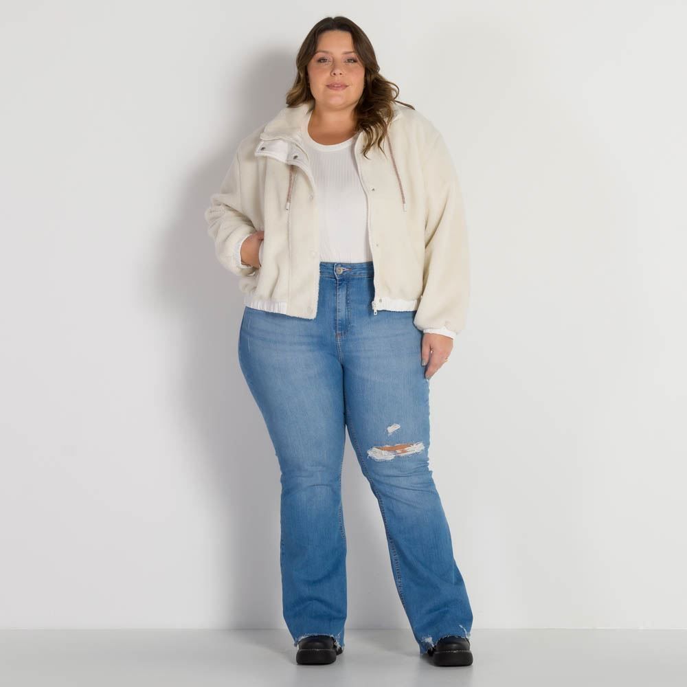 Jaqueta Plus Bomber Pele Carneirinho Patricia Foster Mais