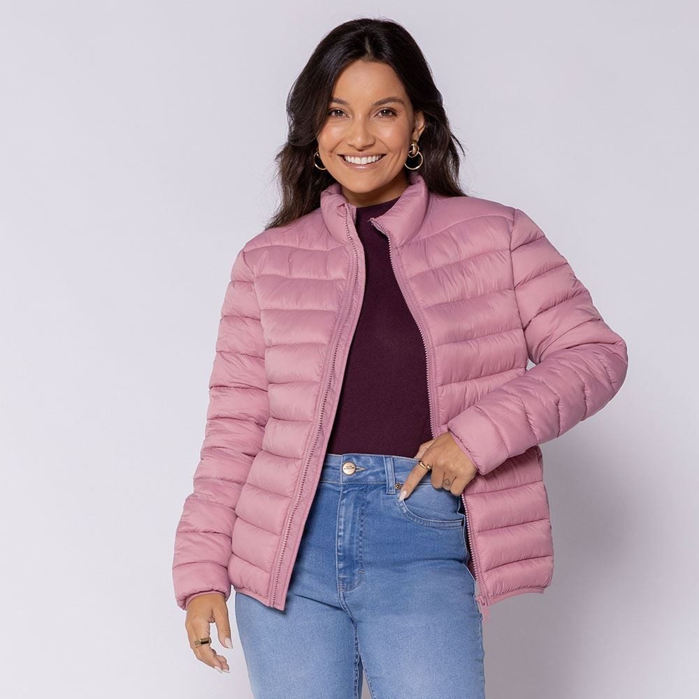 Jaqueta Puffer Feminina Aspen Com Elástico Patricia Foster