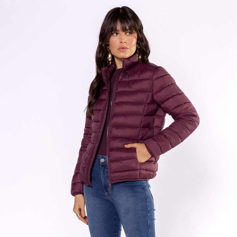 Jaqueta Puffer Feminina Aspen Com Elástico Patricia Foster