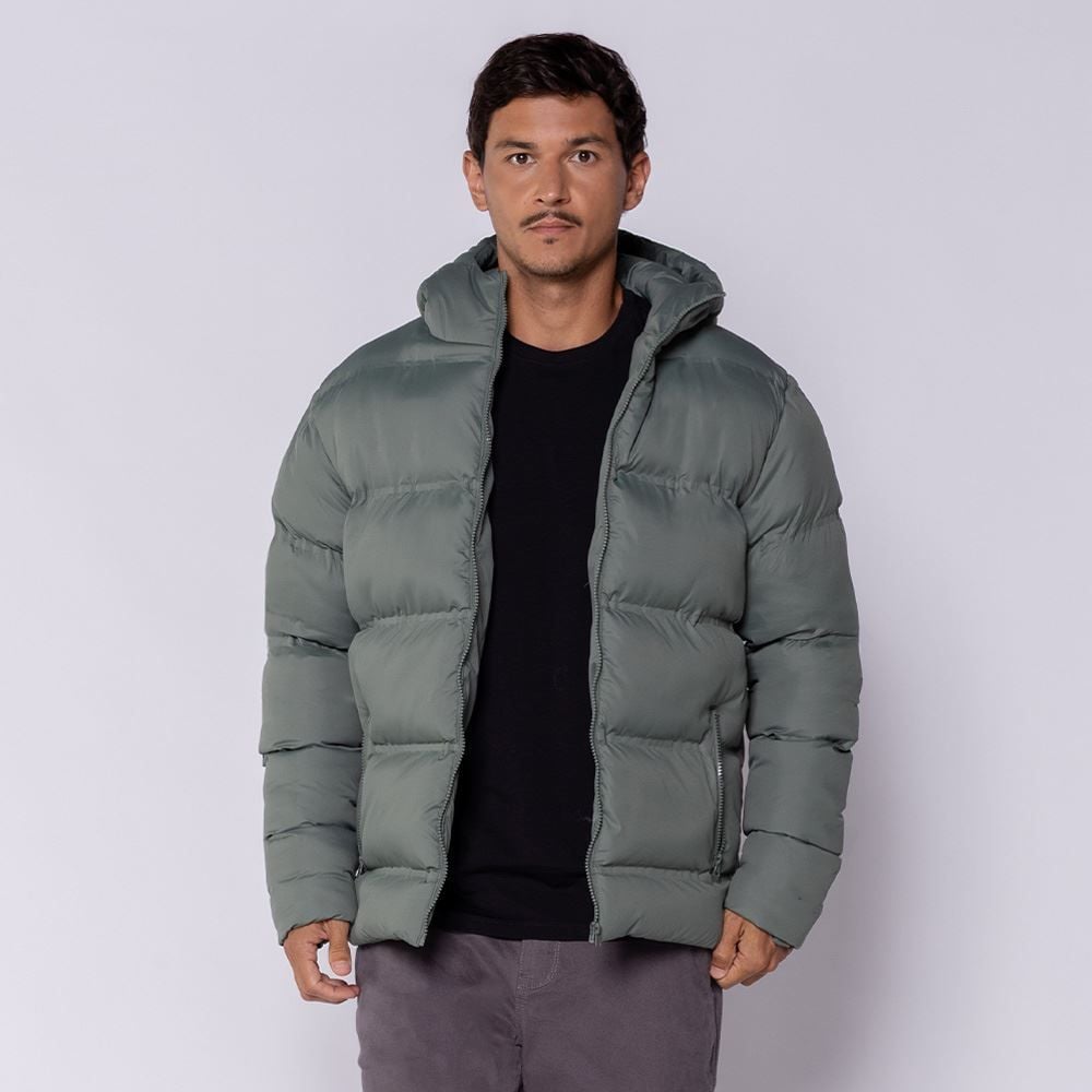 Jaqueta Puffer Masculina Com Capuz Fusionada Aspen Marc Alain