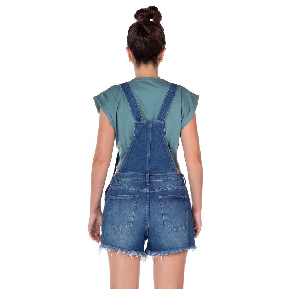 Jardineira Jeans com Puídos Patrícia Foster