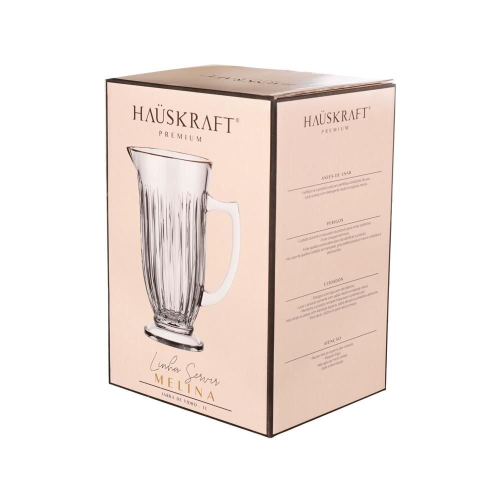 Jarra De Vidro Com Filete Dourado Melina Hauskraft - 1 Litro