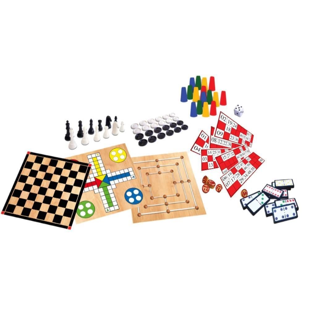 Jogo 6 Em 1 Caixa Madeira Pais & Filhos - 2879