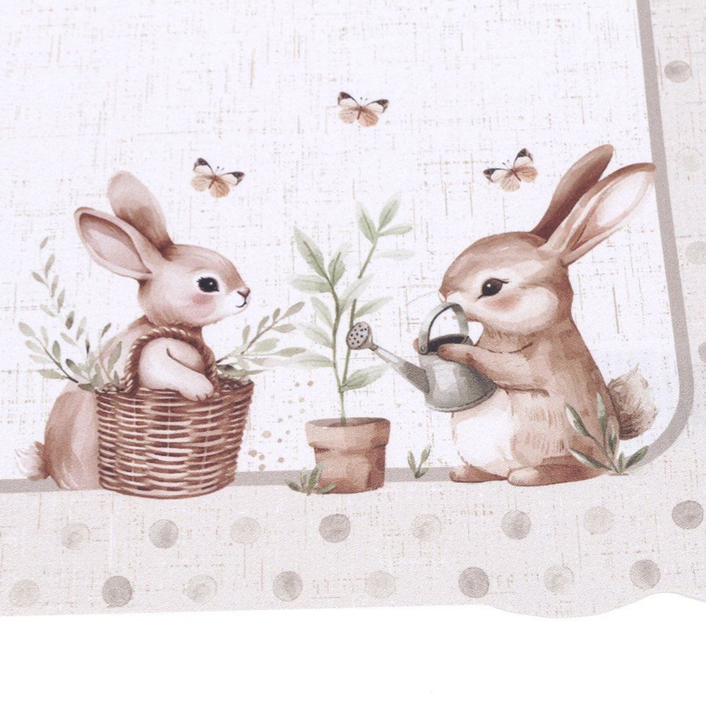 Fundo de Prato Páscoa 35X45 cm Havan Casa - Coelho Jardim Bege