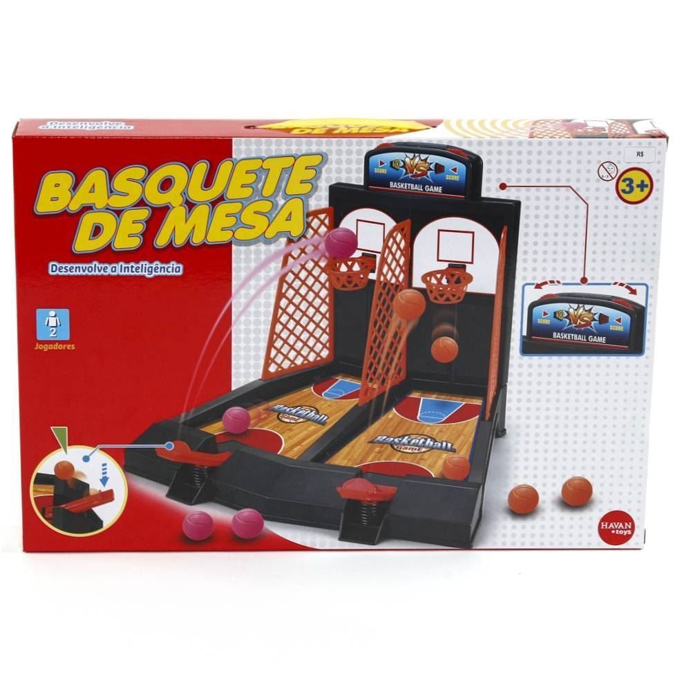 Jogo Cesta De Basquete De Mesa Eletrônico Havan Toys - HBR0675