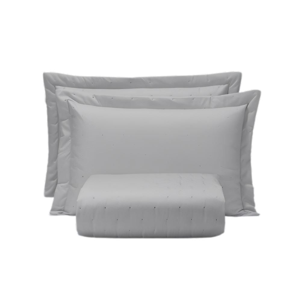 Jogo Cobre Leito Toque de Algodão Queen Havan - Cinza Gelo