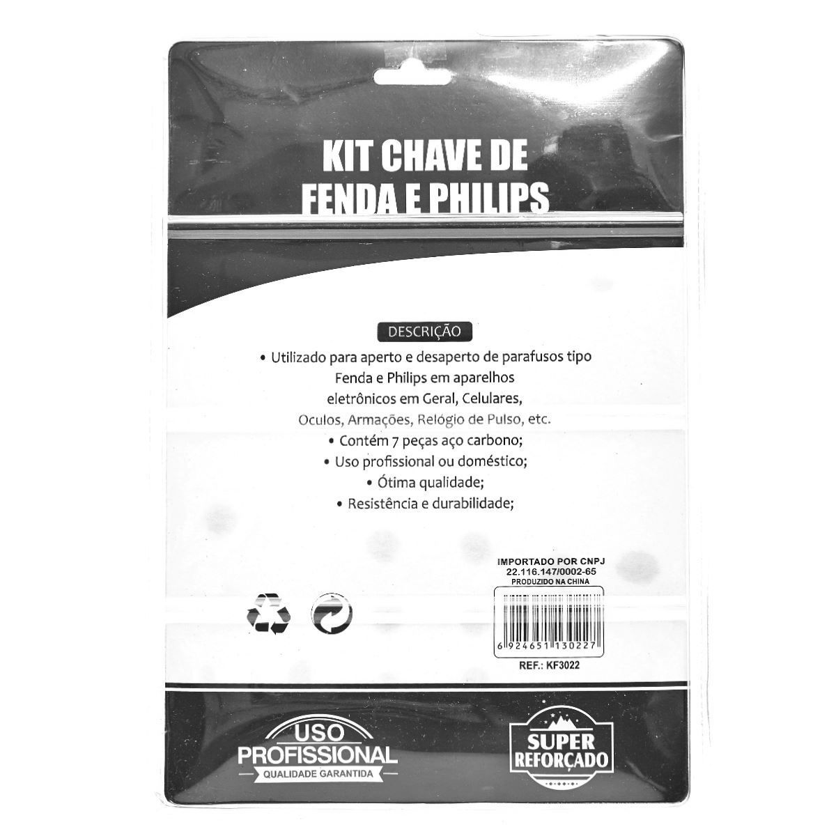 Jogo com 7 peças Chaves de Fenda e Philips Meghazine - KF3022