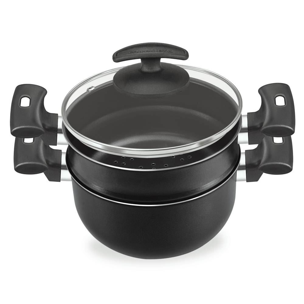 Jogo Cozivapor 3 Peças 18 Cm Fortaleza - Preto 