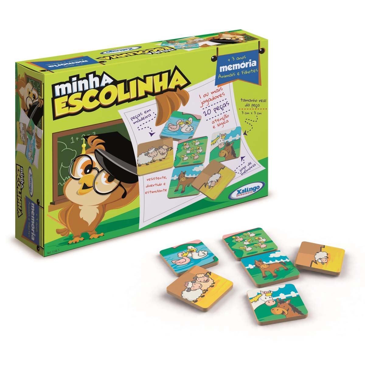 Jogo da Memória Animais e Filhotes Xalingo - VERDE