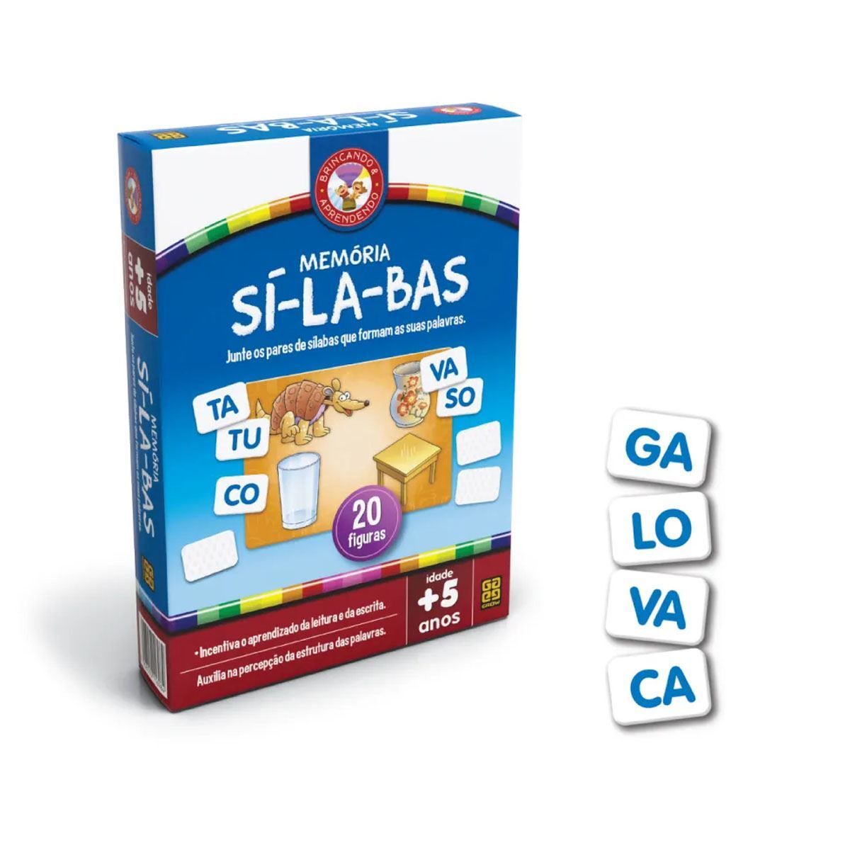 Jogo da Memória Sílabas 1698 Grow - Colorido