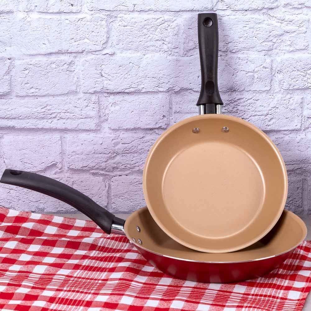 Jogo De 2 Frigideiras Em Alumínio Turim Tramontina - Vermelho