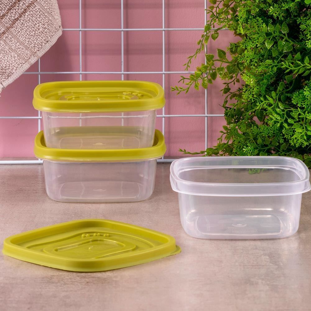 Jogo de 3 Potes Click 580ml Plasútil - Colors