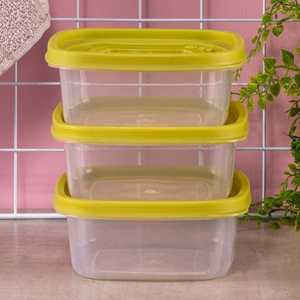 Jogo de 3 Potes Click 580ml Plasútil - Colors