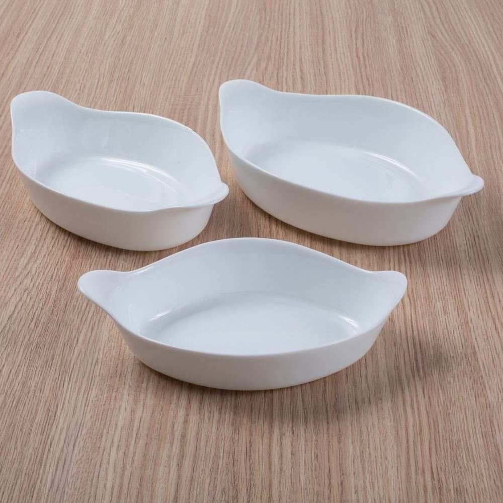 Jogo de Assadeiras Marinex Opaline 3 Peças - Branco