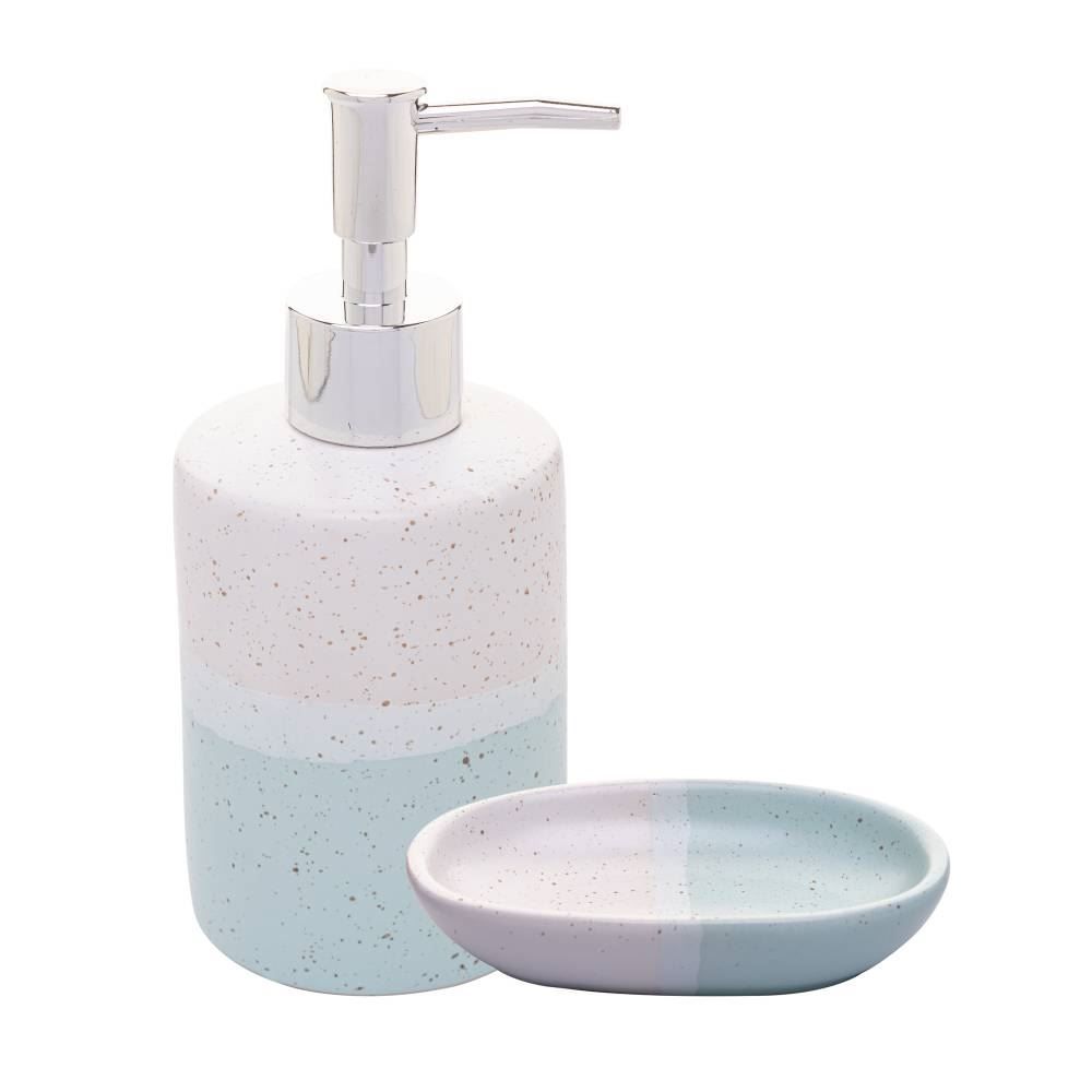 Jogo De Banheiro Cerâmica Degrade Lyor 2 Peças - Verde