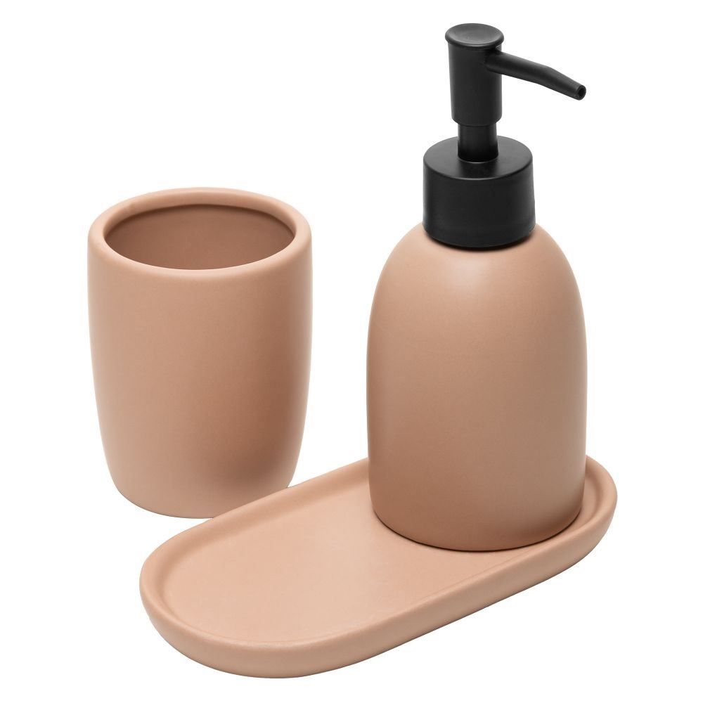 Jogo de Banheiro Cerâmica Londres 3 Peças Lyor - TERRACOTA