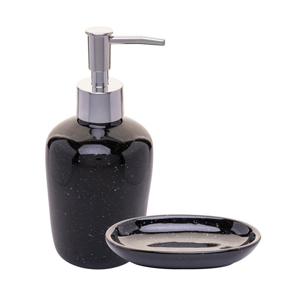 Jogo De Banheiro De Cerâmica Dots Wolff - Preto