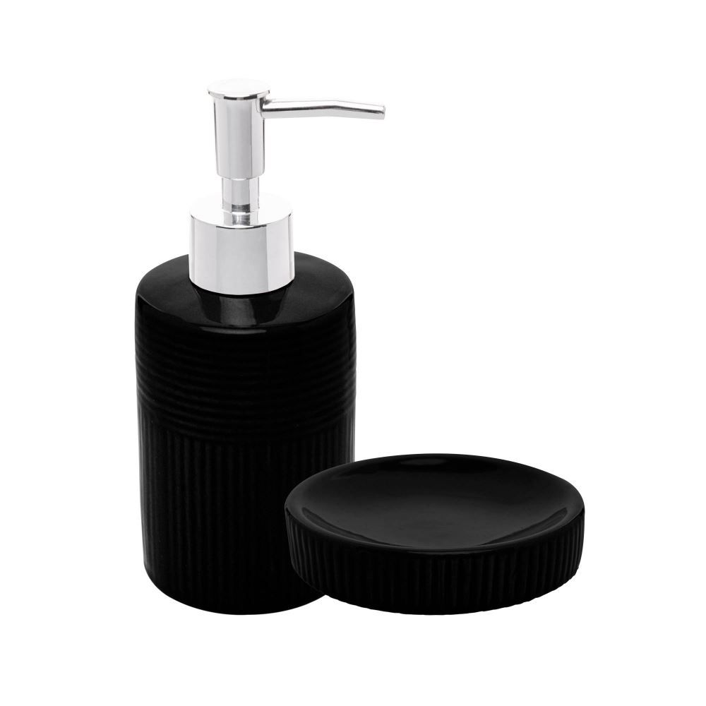 Jogo De Banheiro De Cerâmica Essência 2 Peças Wolff - Preto