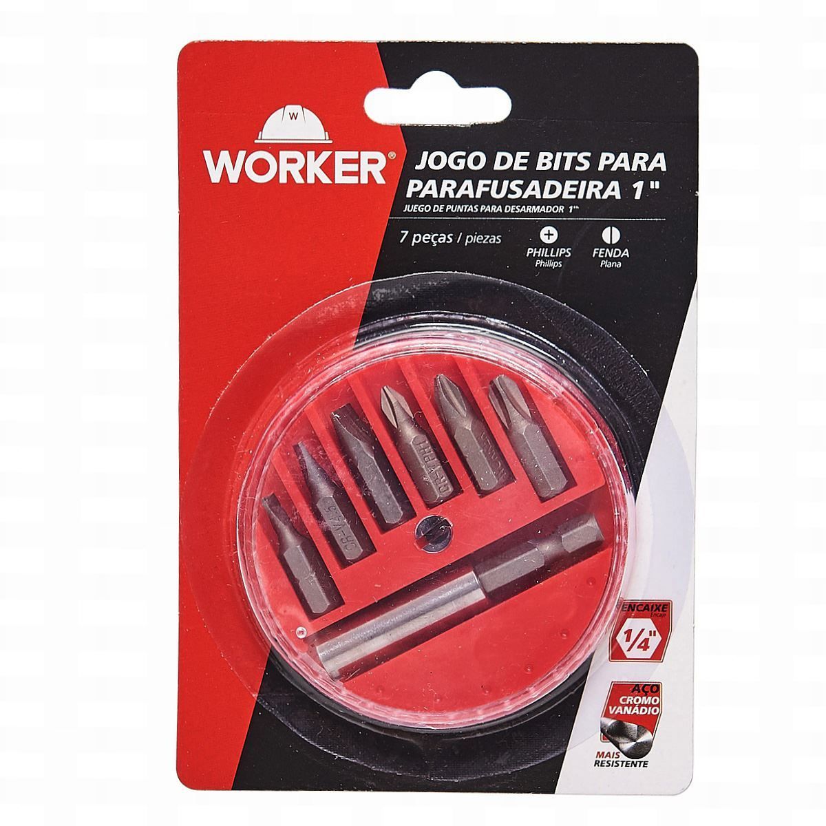 Jogo de Bits 7 peças Worker - Vermelho