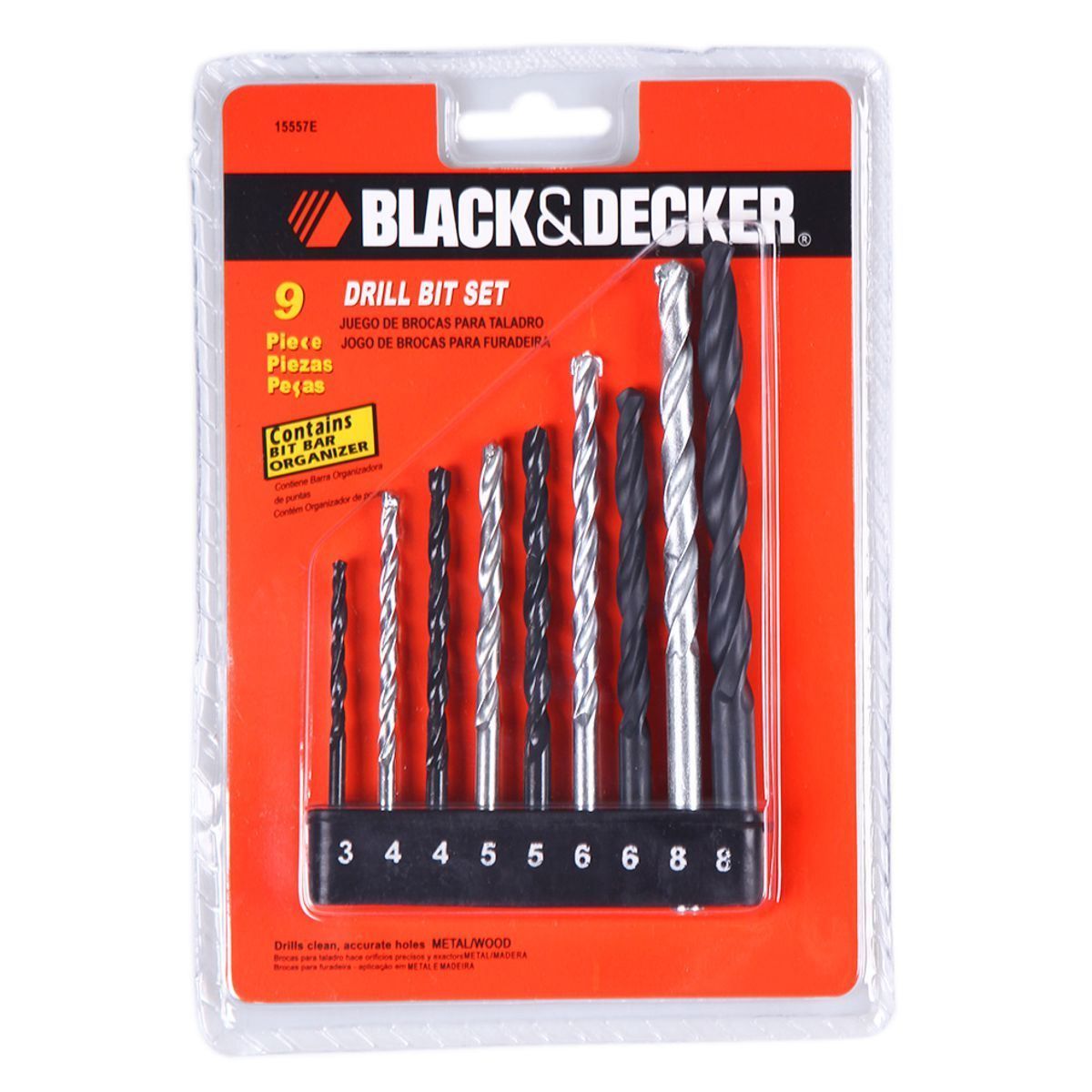 Jogo De Brocas Aço Rápido 9 Peças 15557E Black And Decker - 15557E