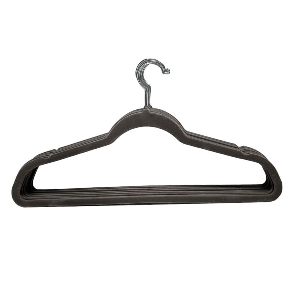 Jogo De Cabides Slimline Antideslizante Veludo Cinza Mimo Style