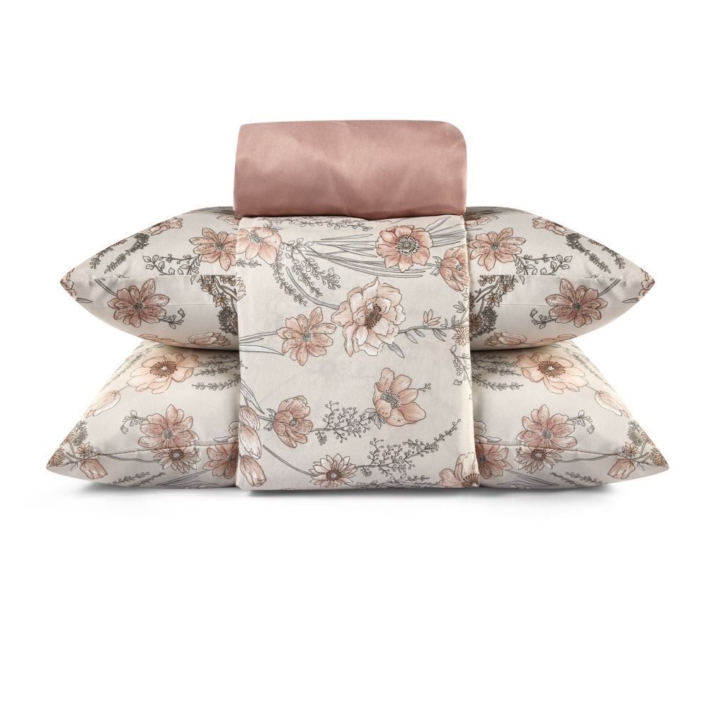 Jogo De Cama Solteiro Microfibra 150 Fios Havan Casa 3 Peças - Maria Camila Kaki