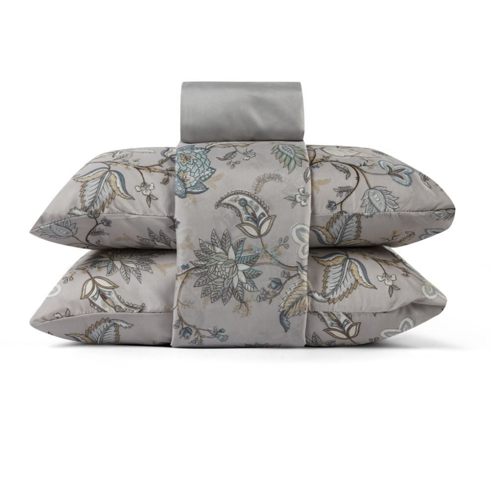 Jogo De Cama Solteiro Microfibra 150 Fios Havan Casa 3 Peças - Festival Flowers Azul 