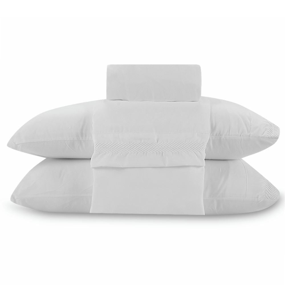 Jogo de Cama Bordado Casal Havan Casa 4 pçs - Branco