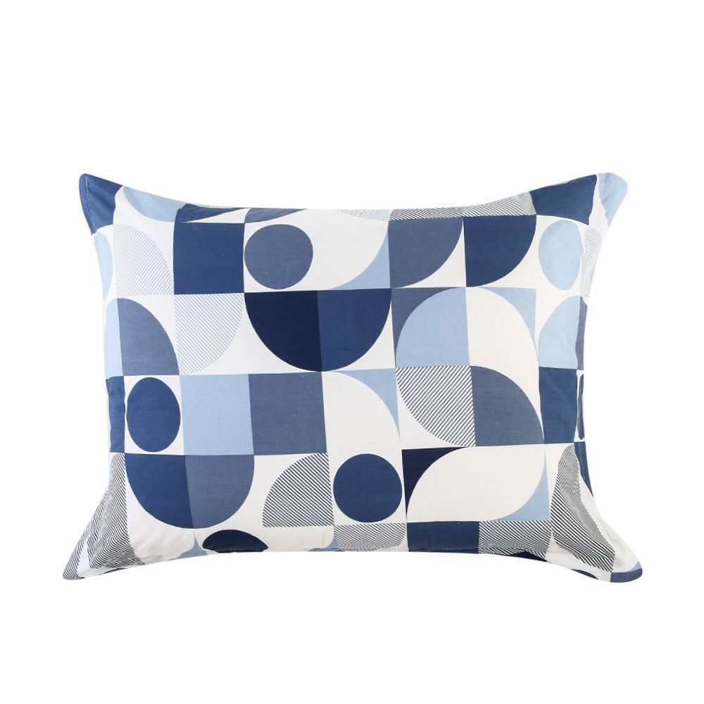 Jogo De Cama Casal Percal 200 Fios Buona Fortuna 3 Pçs - Textura Lorenzo Azul