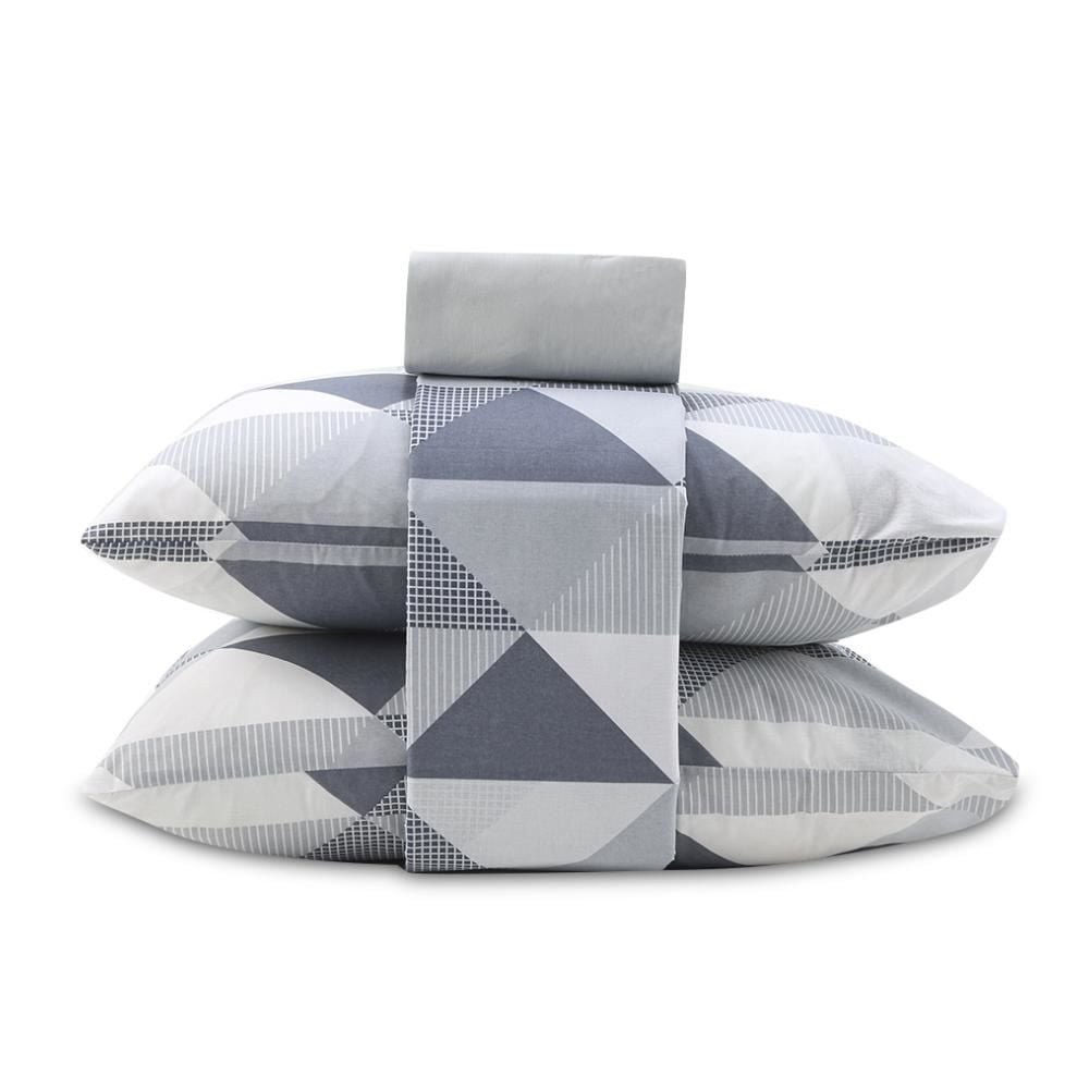 Jogo de Cama Casal 100% Algodão Royale Havan Casa 4 Peças - Navy Cinza 2