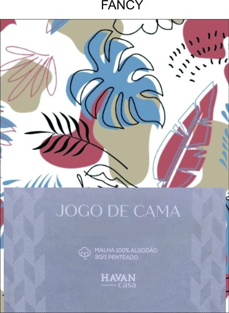 Jogo de Cama Casal Malha 3 Peças Havan Casa - FANCY/TERRA COTA