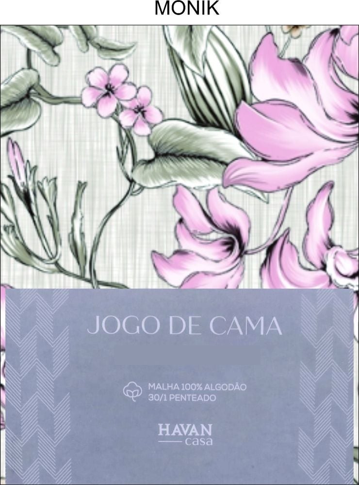 Jogo de Cama Casal Malha 3 Peças Havan Casa - MONIK/ROSE