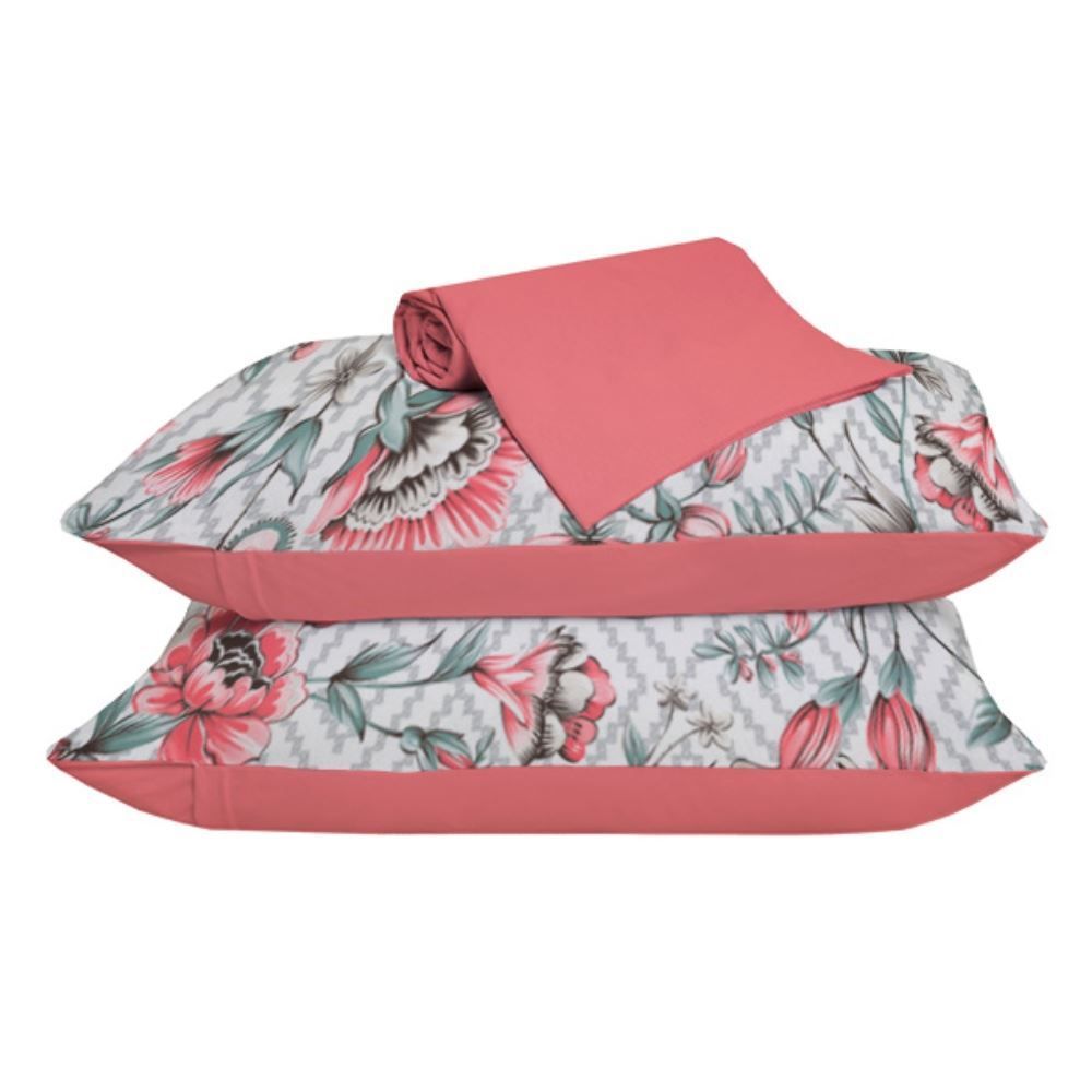 Jogo De Cama Casal Malha 100% Algodão Solecasa 3 Pçs - Lorena Goiaba