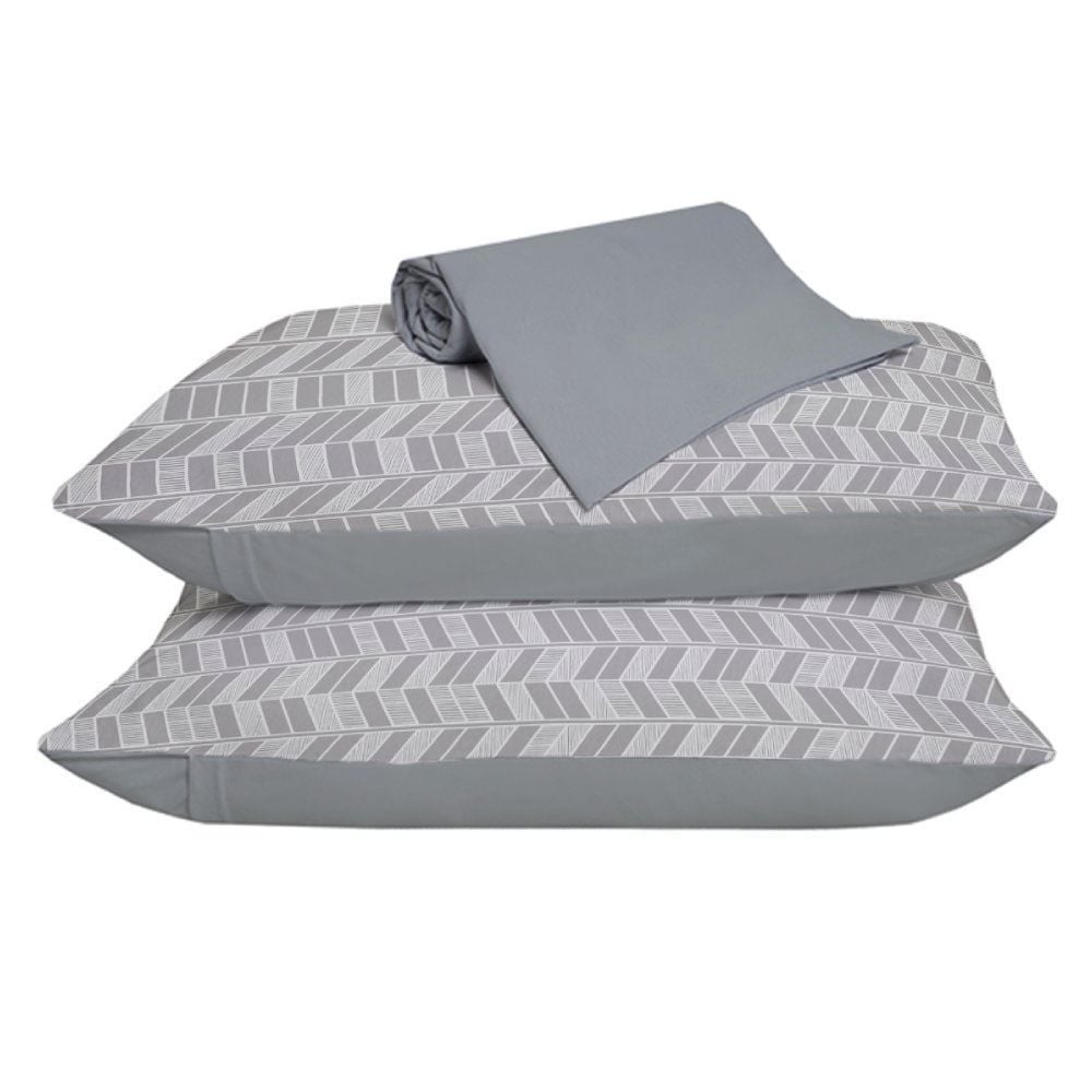 Jogo De Cama Casal Malha 100% Algodão Solecasa 3 Pçs - Pisa Cinza