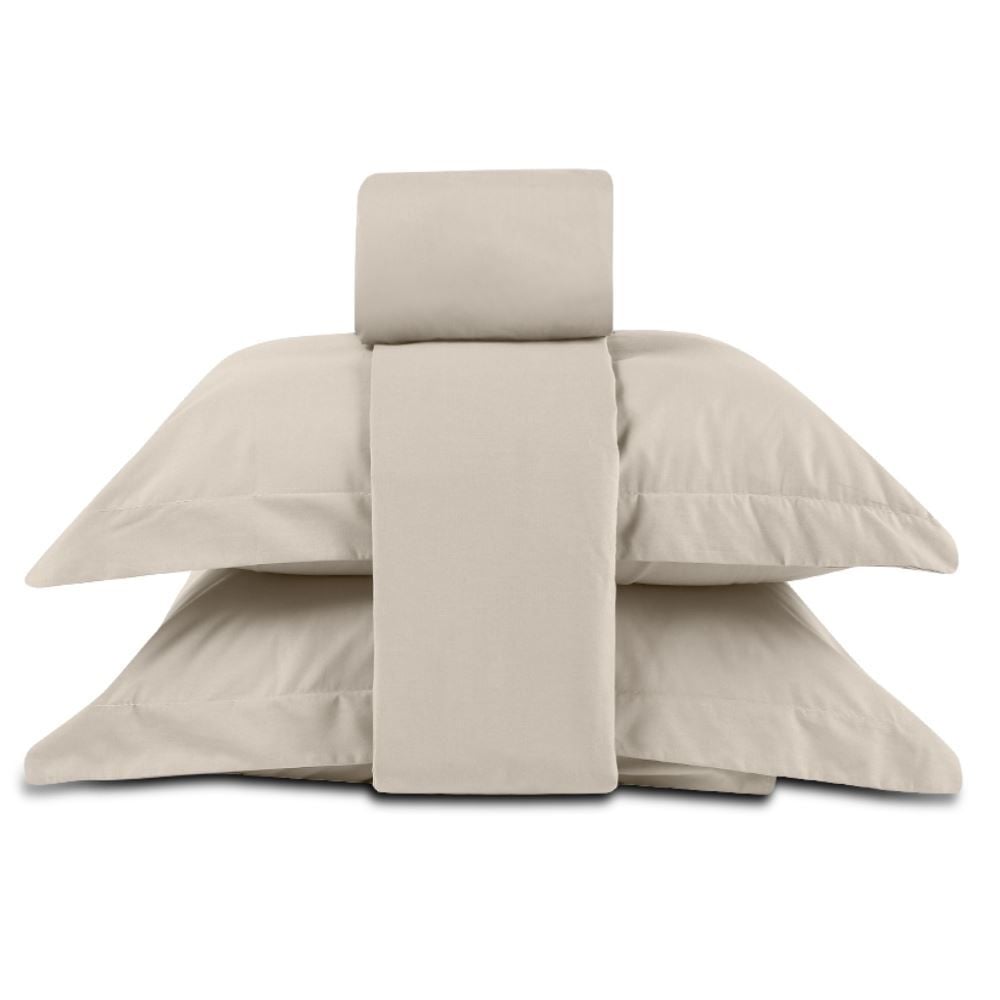 Jogo De Cama Casal Percal Buona Fortuna 4 Pçs - Cru Liso