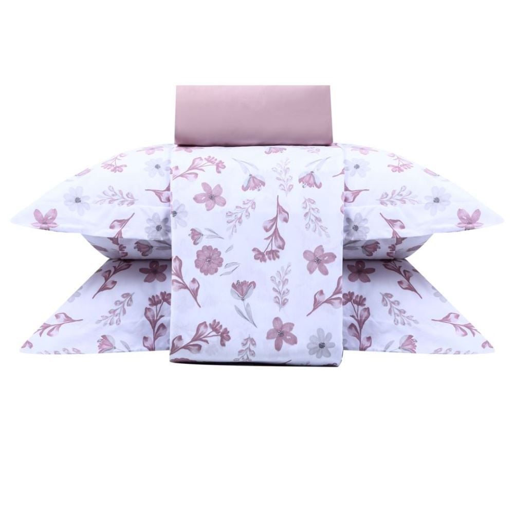Jogo De Cama Casal Percal Buona Fortuna 4 Pçs - Nina Rosa