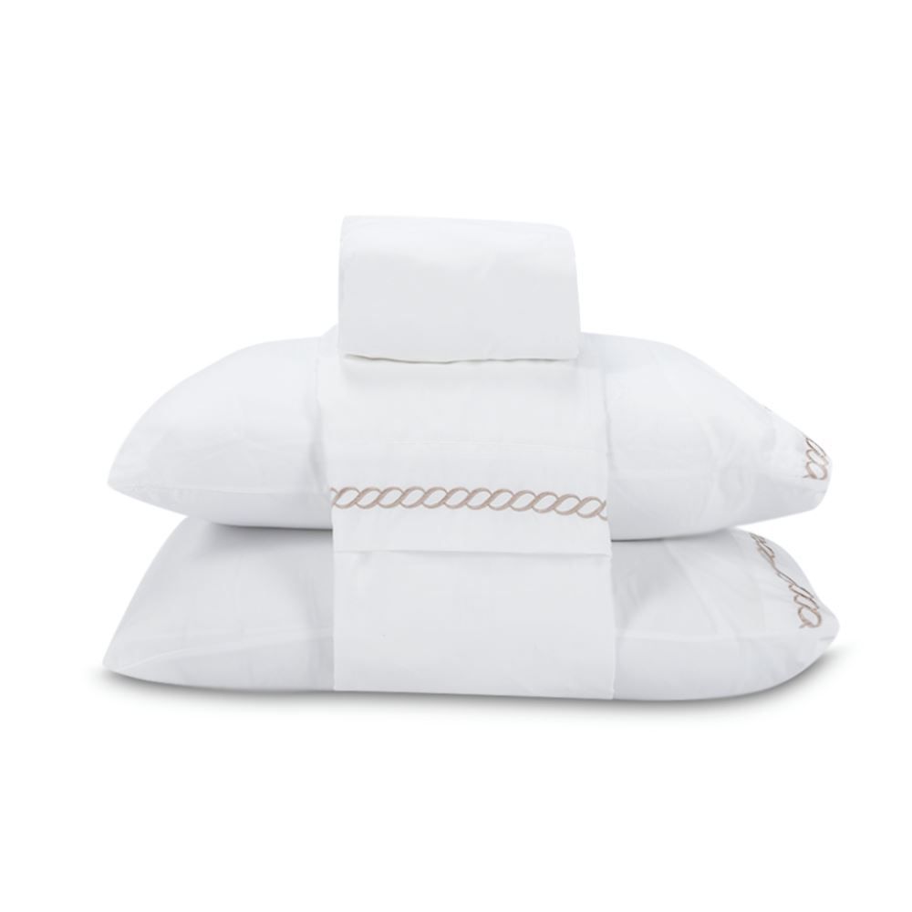 Jogo De Cama Casal Bordado Havan Casa 4 Pçs - Branco