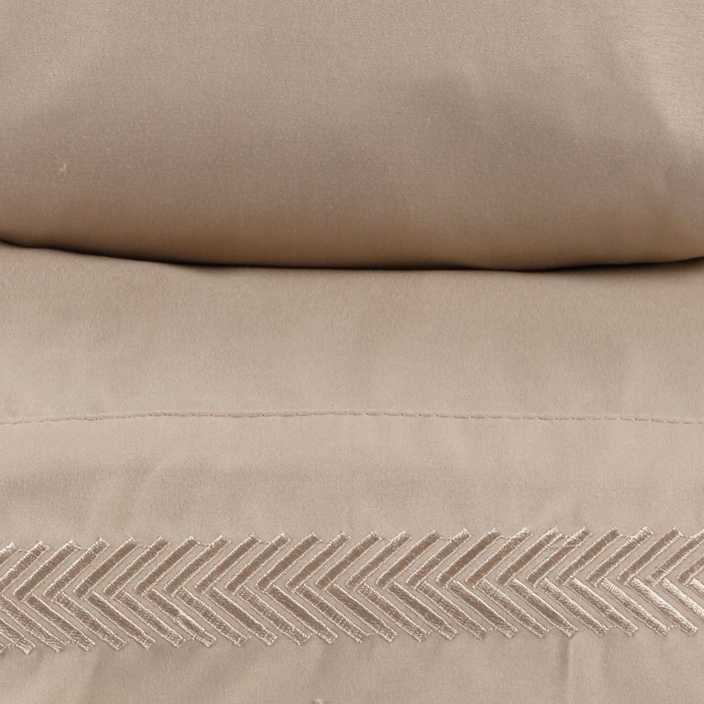 Jogo de Cama Casal Bordado Havan Casa 4 pçs - Bege